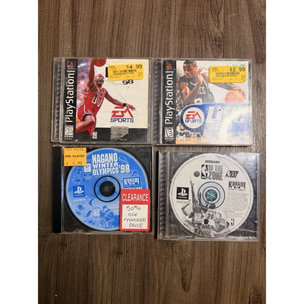 PS1 Sports Game Lot NBA Live 98 99 Olympics In The Zone 4 Games